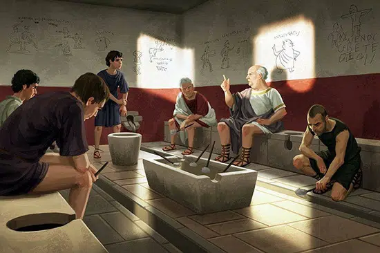 ancient roman toilets